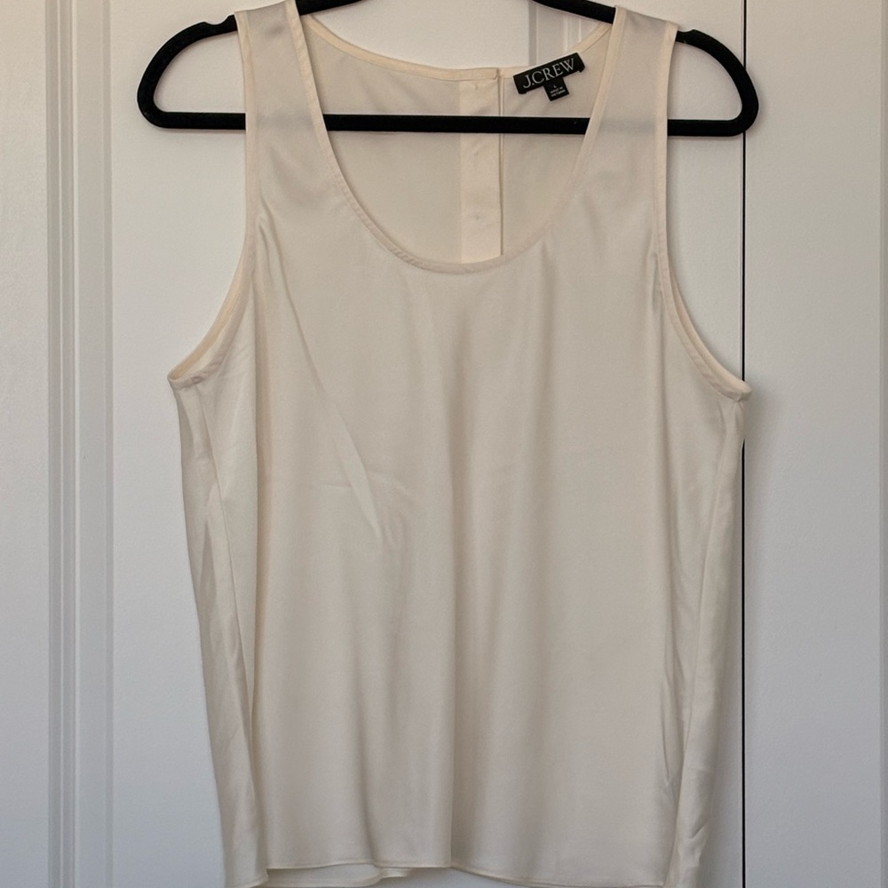 J. Crew Women's Ivory Shell Tank Top in Everyday Crepe